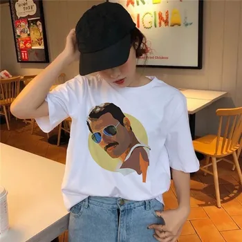 Freddie Mercury Regina Trupa T-Shirt Femei Hip-Hop, Retro, Rock Hipster Tricou Vintage Sex Feminin Topuri Casual Drăguț Fată Rece Tees