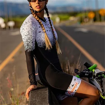 Frenezie 2020 curse Pro Echipa de Triatlon Costum Femei cu maneci Lungi cu Bicicleta Skinsuit Salopeta de Rulare costum de baie Ropa ciclismo