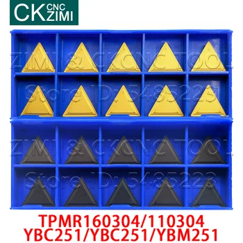 Freze TPMR160304 TPMR110304 YBC251 YBC251 YBM251 carbură de Cotitură triunghi introduce CNC instrument TPMR 160304 pentru frezarea oțelului