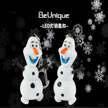 Frozener cheie lanț Olaf LED Breloc om de Zăpadă de Sunet Cheie inel cheie titularul llaveros breloc Chiristmas Cadou Wholesale10pcs/lot