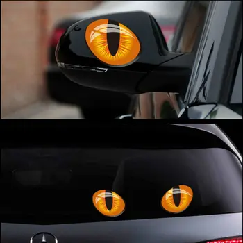 Frumos, Drăguț Simulare Ochi de Pisica KKs Mașină de Cap Capacul Motorului Decorare Ferestre Pvc 2 buc 12cm X 10cm