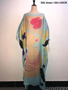 Frumos Europene Caftan de Mătase Imprimate Rochii lungi Thailanda Plaja Lady Rochii largi boubou Abaya Africane rochii pentru femei