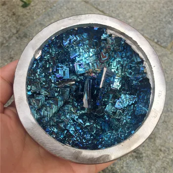 Frumos Minerale-Specimen albastru Bismut Bol de Cristal Irizate Minerale Roci de Origine articole de mobilier 1buc