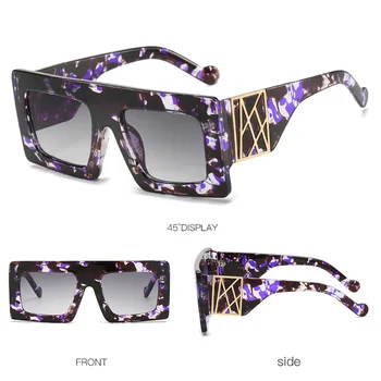 FS Brand de Lux Leopard Print Supradimensionat ochelari de Soare Femei Bărbați 2020 Roz Violet Cadru Pătrat UV400 Streetwear Ochelari de Soare