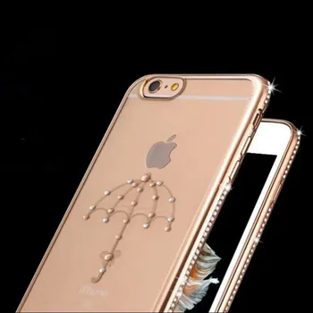 FTAIDKJ Ultra Subțire Bling 3D Stras Diamant Moale TPU Silicon Telefon Capacul din Spate Caz Pentru iPhone 6S Caz X 6 6S 7 8 Plus Coque