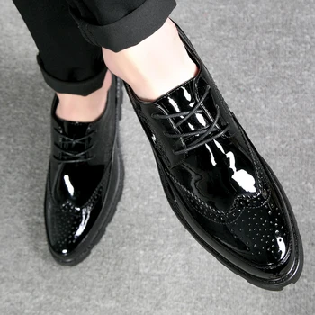 Fund gros Oameni de afaceri Rochie de Pantofi din Piele de Lux în Stil Italian Bărbați Formale Pantofi de Brand Aduce Oamenii de Afaceri din Piele Pantofi Barbati 4