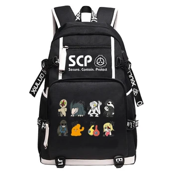Fundația SCP Femei Pachet Desene animate Bookbag Panza ghiozdane pentru Fete Adolescente SCP Călătorie Bagpack USB Rucsac pentru Laptop
