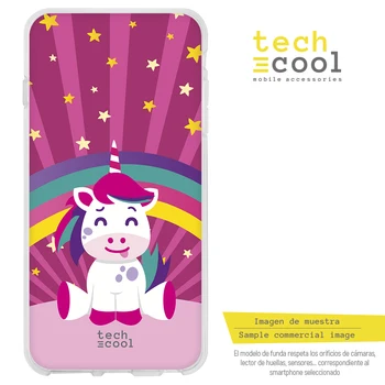 FunnyTech®carcasa de Silicon pentru Nokia 7 Plus am mare unicorn roz