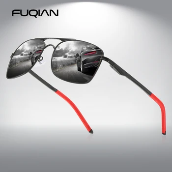 FUQIAN 2020 Pătrat Bărbați ochelari de Soare Polarizat de Lux Aluminiu Magneziu Masculin Ochelari de Soare Moda Oglinda Albastru de Conducere UV400 Ochelari