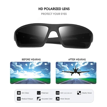 FUQIAN Nou Design Sport ochelari de Soare Polarizati Pentru Femei Și Bărbați Vintage Plastic Ochelari de cal în aer liber UV400 Ochelari de Soare