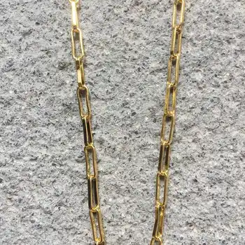 FUWO de Înaltă Calitate Lungi de Aur Caseta Lanț Cu Aur de 24k Muiată Anti-Tarnish Colier Pentru a Face Bijuterii 5meter/Lot NC017
