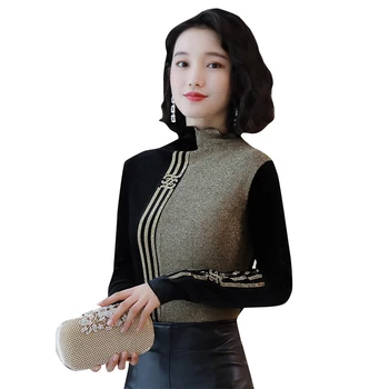 Fv939 2019 nou toamna iarna femei de moda casual doamna frumoasa frumos Topuri plus cașmir luminoase femei îmbrăcăminte coreeană