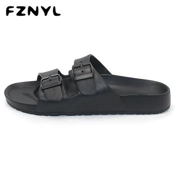 FZNYL Bărbați Papuci EVA Non-alunecare de pe Plajă în aer liber șlapi de Vară 2020 Pantofi Casual Diapozitive Negru Sandale Plus Dimensiune 40-46