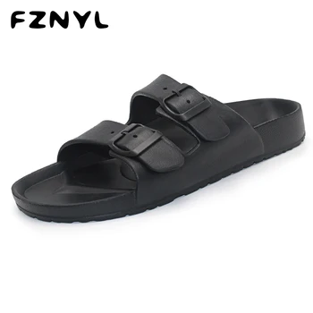 FZNYL Bărbați Papuci EVA Non-alunecare de pe Plajă în aer liber șlapi de Vară 2020 Pantofi Casual Diapozitive Negru Sandale Plus Dimensiune 40-46