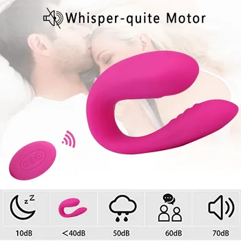 Fără fir în formă de U Vibratoare jucarii Sexuale pentru Cupluri Puternic Clitorisul Supt Dual Cap Vibrator Pentru Femei G-spot Stimulator Jucării pentru Adulți