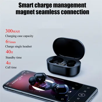 Fără fir În ureche Căști 9D Stereo Căști Bluetooth de Putere Led Display Sport Căști Cu Microfon Pentru iPhone 11 XR Xiaomi