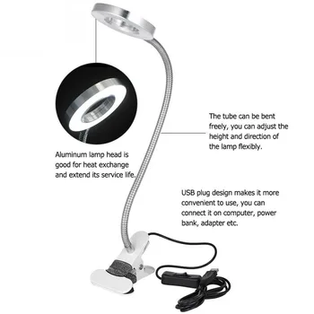 Fără Radiații Nu Flicker Flexibil Lampa de Masa Protecția Ochilor Lampa de Birou Tatuaj USB Alimentat Studierea Unghii Echipamente Manichiura Instrument