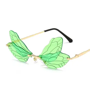 Fără ramă de ochelari de Soare Femei 2020 Moda Unic Fluture Forma de sex Feminin de ochelari de Soare Dropshipping Gafas Nuante UV400 Oculos Feminino