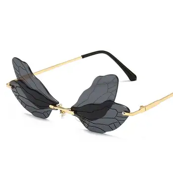 Fără ramă de ochelari de Soare Femei 2020 Moda Unic Fluture Forma de sex Feminin de ochelari de Soare Dropshipping Gafas Nuante UV400 Oculos Feminino