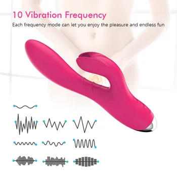 G-spot vibrator cu 10 viteze USB reîncărcabilă puternic vibrator rabbit vibrator pentru clitoris sex feminin stimularea masaj adult jucarii sexuale