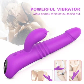 G Spot Vibrator Rabbit Vibrator Pentru Femei 360°Rotativ Dual Vibration Silicon De Sex Feminin Încălzire Masturbari Anal Masaj Jucarii Sexuale Pentru Femei