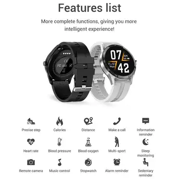 G20 Complet Tactil Inteligent Ceas Barbati Stil Business Suport Bluetooth Apel Monitor de Ritm Cardiac Smartwatch Pentru Android, IOS, Telefon