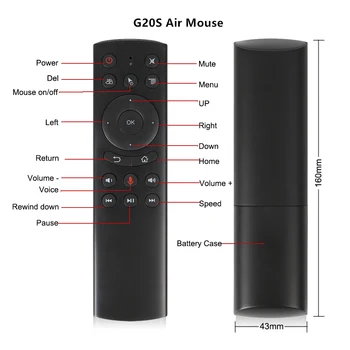 G20S 2.4 G Wireless Zbor Air Mouse Giroscop de Control Vocal de Detectare Universal Tastatură de Control de la Distanță Pentru PC-ul Inteligent Android TV Box