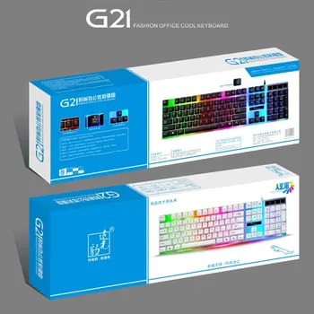 G21 USB Cablu Mecanice Suspendate Tastatura cu led-uri Colorate de Fundal Tastatură de Gaming Impermeabil Pentru Calculator PC Gamer