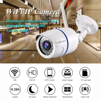 GADINAN Wireless Wifi Audio Camera IP 1080P, 960P 720P Supraveghere Exterior Impermeabil aparat de Fotografiat CCTV, Slot pentru Card TF CamHi