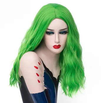 GAKA Femei Timp de Portocale Peruca Cosplay Cret Temperatură Înaltă Fibra Par Sintetic Verde Blonda Peruci pentru Femei