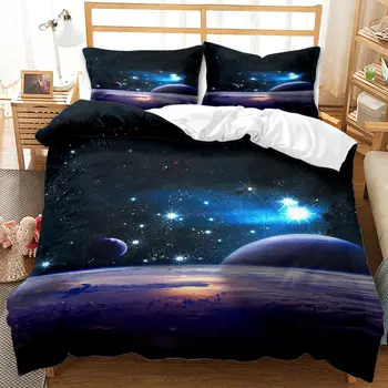 Galaxy 3D regina Singur rege full size paturi twin fular set de lux carpetă acopere copii lenjerie de pat