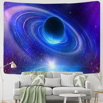 Galaxy Cer Tapiserie Planeta Albastră Prin Satelit Tapiserie De Perete Retro, Hippie Decor Acasă Yoga Mat Plaja Univers Minunat