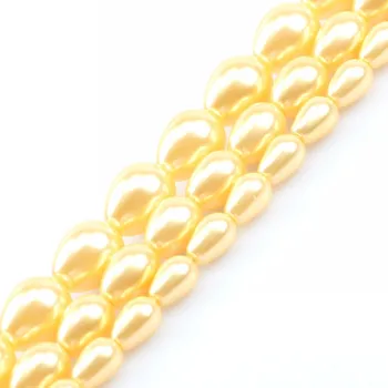 Galben Shell Margele Perla Naturala Picătură de Apă în Vrac Margele Pentru Bijuterii DIY Face Brățară Accesorii 15inches 6x9 8x11 10x13mm