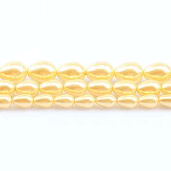 Galben Shell Margele Perla Naturala Picătură de Apă în Vrac Margele Pentru Bijuterii DIY Face Brățară Accesorii 15inches 6x9 8x11 10x13mm