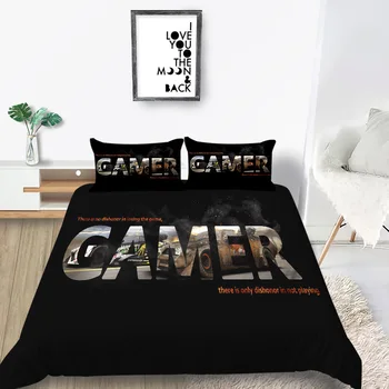 Gamer de Pat Set Creativ la Modă Masina de Curse 3D Carpetă Acopere Regina Neagră Regele Twin Single Dublu Design Unic Set de Pat