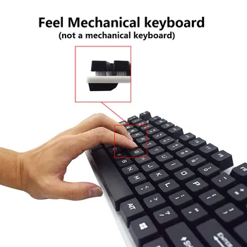 Gaming Keyboard USB Tastatura cu Fir Mouse-ul Setat Pentru PC, Laptop Iluminare Tastatura Gamer Cu limba rusă limba spaniolă limba franceză Tastatura Autocolant