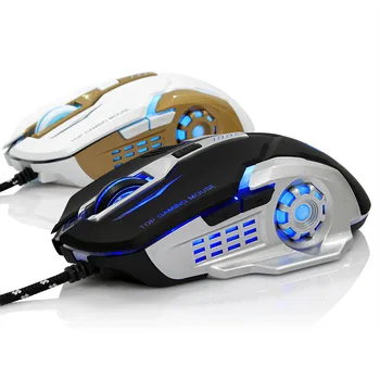 Gaming Mouse de Calculator prin Cablu Strălucire Definiție Macro Profesionale Soareci 6 Butoane USB, 3200DPI Optice Pentru Calculator Desktop