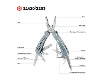 Ganzo Multi Cleste legătura la masă g202 24 De Instrument În Mână Un Instrument de Șurubelniță Kit Portabil Inoxidabil Unealta EDC Ori briceag Clește