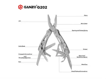 Ganzo Multi Cleste legătura la masă g202 24 De Instrument În Mână Un Instrument de Șurubelniță Kit Portabil Inoxidabil Unealta EDC Ori briceag Clește