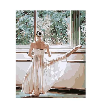 GATYZTORY Pictură în Ulei De Numere Fata de Balet Pictate manual Pe Panza DIY Dansatoare Poze Cadou de Casa Moderna de Decorare Arta de Perete
