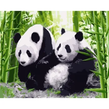 GATYZTORY Vopsea De Numere Pentru Adulți Copii Panda DIY HandPainted Pictură în Ulei Desen Pe Panza Cadou Unic Decor Acasă