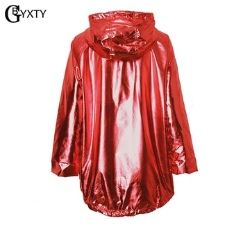 GBYXTY jaquetas femininas Metalic de Culoare Jacheta Bomber pentru Femei Îmbrăcăminte exterioară cu Glugă Haina de Toamna Femme Zip Jacheta Impermeabila ZA386