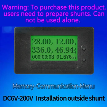 GC91 LCD DC6-200V externe șunt DC Multifunctional Tester Curent Voltag Voltmetru voltameter[***trebuie să aibă șunturi să utilizați ***]
