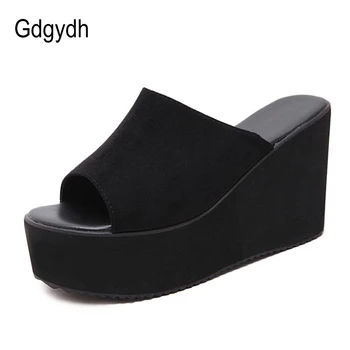 Gdgydh Vara Aluneca Pe Femei Pene Sandale Platforma Tocuri Înalte De Moda Deget De La Picior Deschis Doamnelor Pantofi Casual Confortabil Promovare Vanzare