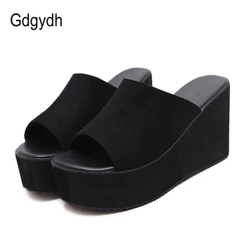 Gdgydh Vara Aluneca Pe Femei Pene Sandale Platforma Tocuri Înalte De Moda Deget De La Picior Deschis Doamnelor Pantofi Casual Confortabil Promovare Vanzare