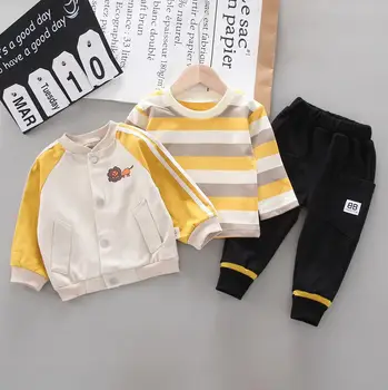 Geaca haina + mânecă Lungă și pantaloni 3 piese Seturi de Îmbrăcăminte pentru Băiat și fată de haine pentru copii haine de Bumbac Seturi de haine pentru Copii