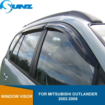 Geam Deflector Vizor Pentru Mitsubishi Outlander 2002 2003 2004 2005 2006 Negru de Ploaie Soare Garda de Aerisire Scut de Vânt Fereastra Vizorului TOBE