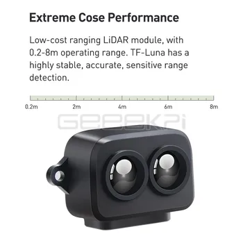 GeeekPi TF-Luna-un Singur Punct Laser Lidar Modul Range Finder Senzor Micro Variind de Modul de gunoi nivel detectarea