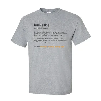 Geek Barbati Tricou de Depanare de sex Masculin Topuri & Tees O-Gât Vara/Toamna din Bumbac tricouri Simplu Tee-Shirt Pentru Programator