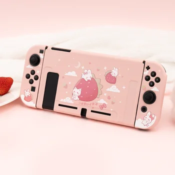 Geekshare Nintendo Comutator De Capsuni Iepure Drăguț Roz Fată Zână Liga Tpu Moale Capacul Din Spate Girp Shell Pentru Nintend Comutator